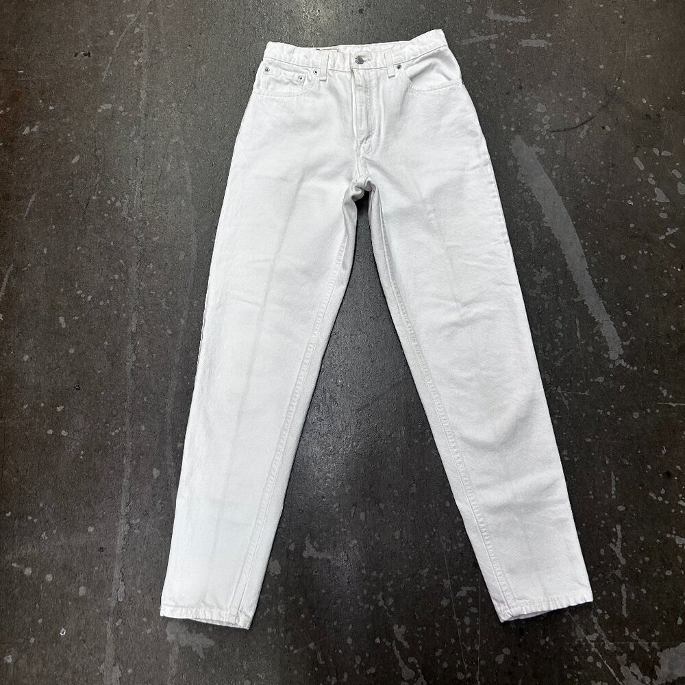 Levi’s 550 Relaxed Fit Tapered Leg White Jeans Mens 9 Medium Made In USA